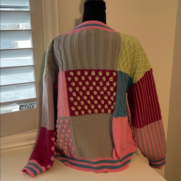 Easel Multicolor Patchwork Cardigan - Picture 3 of 8